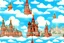 Placeholder: parallax clouds and sky background inspired old russian culture