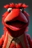 Placeholder: Waist up muppet Portrait, Nicolás maduro muppet doll, mustache, photo studio, red background, unreal engine 5, concept art, art station, ray tracing, lumen lighting, ultra detail, volumetric lighting, 3d.