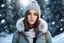 Placeholder: ,Winter Wonderland image, hyper-detailed, sharp focus, beautiful girl in winter clothing,octane render