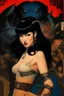 Placeholder: Betty Page art from japanese style 1900 movie. Heavy metal arcade.