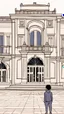 Placeholder: One day in front of a palace at night, 2D, simple