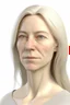 Placeholder: realistic, (39yr old female)without makeup, beautiful face, angled head position, studio lighting, cinematic light, beautiful woman, milk beige middle hair, on white background, 8k Resolution, highly detailed, non-symmetrical body and detailed hairstyles and skin texture