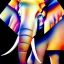 Placeholder: Cubist mixed media painting of an elephant