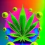 Placeholder: Marijuana, splash color, bright colors, neon,glow, Psychedelic, detail, 8k, bright light, surreal, haze