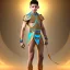 Placeholder: beautiful 12 year old arabic boy with curly hair and light blue eyes dressed in transparent loincloth