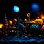 Placeholder: Detailed cozy landscape made of modeling clay, naïve, Tim Burton, stars and planets, figures, Harry Potter, strong texture, extreme detail, decal, rich moody colors, sparkles, clean, bokeh, odd