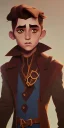 Placeholder: A little handsome brown haired warlock kid by Nick Harris