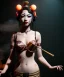 Placeholder: Surreal, steampunk , , cabaret scene. Geisha Asian woman. smoke, happy, hot, color fog, people background, highly detailed, concept art, unreal engine 5, god rays, ray tracing, RTX, lumen lighting, ultra detail, volumetric lighting, 3d, finely drawn, high definition, high resolution.