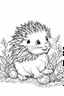 Placeholder: outline art for Hedgehog Piglet coloring pages with sitch, white background, Sketch style, full body, only use outline, toddlers style, clean line art, white background, no shadows and clear and well outlined.