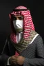 Placeholder: Lawyer Saudi Arabia Shemagh jackets originally form a square, and when worn, it is folded into a triangle shape so that it covers the head and shoulders and is fastened with the headband. The shemagh is embroidered with red or white thread