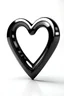 Placeholder: stylish black open heart ,white background