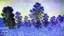 Placeholder: Big rocks, trees, clouds, winter, claude monet impressionism painting