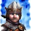 Placeholder: dnd, fantasy, watercolour, ilustration, halfling, artstation, realistic, ranger, leather armour, ice chunks, infused with elemental powers of water, portrait, face, glowing blue eyes, angry, vicious