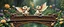 Placeholder: sacred geometry embroidered patterns, two totally symmetric fluffy angel gremlin slug nice cheerleader singing on ornate carved bridge in garden , full body portrait T-pose strong aura, oil painting and air brush, in swing, water spirits in the air