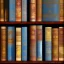 Placeholder: game texture beautiful wooden colorful bookshelves block close up