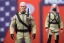 Placeholder: Mike pence G.i. joe toy doll space force uniform inside a clear blister package hanging on A rack in toystore, fluorescent price tag