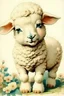 Placeholder: cute lamb character vintage rene cloke-style
