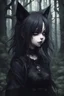 Placeholder: CAT GIRL, goth, SOULLESS, forest, nature, anime