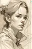 Placeholder: draw portret with pen line sketch , Inspired by the works of Daniel F. Gerhartz, with a fine art aesthetic and a highly detailed, realistic style