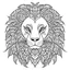 Placeholder: doodle style art, lion, happy, cute animals, full view, realistic, coloring page, only draw lines, coloring book, clean line art, –no sketch, color, –ar 3:4, white background, minimalistic black lines, minimal black color, low level black colors, coloring page, avoid thick black colors, thin black line art, avoid colors, perfect shape, perfect clear lines,