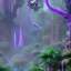 Placeholder: Avatar Pandora forest neon glowing plants fantasy purple blue green vibrant HD high definition 4K detailed lush beautiful tropical misty sparkles