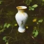 Placeholder: photo of a small cracked ceramic vase repaired with gold, kintsugi, garden setting, beautiful landscape photography, beautiful, vines and leaves, delicate, cinematic, high detail, beautiful composition, delicate arrangement, aesthetic, soft lighting, award winning photography, tender