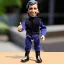 Placeholder: Action figure smile Fonzie fonzarelli young winkler toy doll face (plastic black hair) with black boots full body in package thumbs up 2022