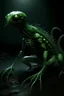 Placeholder: Alien green color with slimy, scaly skin. It will have large, bulging eyes that glow long, tentacle-like appendages that it .sturdy, yet flexible body,sharp claws on its hands and feet,long, slender tail