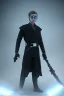 Placeholder: All Black Anakin Skywalker soldier, ghost, wearing high tech mask, white smoke, dark, rage, sorrow, high definition, ultra 8 k, volumetric lighting, blue fire, fog red