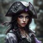 Placeholder: Character portrait of a fantasy female pirate who is made of cracked amethyst