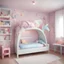 Placeholder: kids room with a bed in the shape of a unicorn