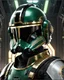 Placeholder: star wars bald male corellian pilot wearing black and bright gasoline green First Order special forces TIE pilot commando armored flightsuit and helmet with gold trim inside the jedi temple, centered head and shoulders portrait, hyperdetailed, dynamic lighting, hyperdetailed background, 8k resolution, volumetric lighting, light skin, fully symmetric details