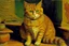 Placeholder: Portrait of a cat by Van Gogh