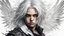 Placeholder: Punk, Angel, portrait, white hair, white background, old canvas torn cracks, mystical, fine drawing, high detail, 8K