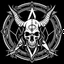 Placeholder: An occult symbol of the evil, Satanist and Nazi fundo background white draw black