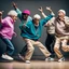 Placeholder: old people dancing hip hop