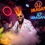 Placeholder: An "Balkan guy" performing at dance club, his name is "FLAPYPUSY" and looks crazy, Balkan food on stage, Neon lights and smog, "DJ DRAAGAN" SIGN ON WALL