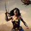 Placeholder: Wonder woman is fighting a giant bug with 40 arms