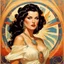 Placeholder: youthful Debi Mazar Corcos [art by Alphonse Mucha] Pinup Art-deco Recruiting Propaganda