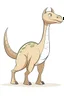 Placeholder: cute Parasaurolophus dinosaur, cartoon style, in its natural habitat, full body, defined lines, no shadows, white, light background, minimalist style, well outlined with uniform and regular lines