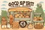 Placeholder: Stickers for a lakeside farmers' market "Good Spirit Market" in a national parks sticker style, featuring illustrations of baked goods