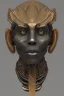 Placeholder: Anunnaki black male African Egyptian alien, cracks in the voodoo head, wicked, eyes, Elephant, 8k, finely detailed, photo realistic, tiger turquoise skull head gold dragon helmet space alien silver surfer skeleton gold Olmec silver crown silver eyes, big wave tsunami