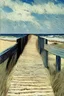 Placeholder: Coastal beach boardwalk by Van Gogh