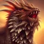 Placeholder: Portrait of dragon, highly detailed, color patterns on wings, soft studio lighting, background 64k