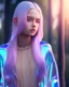 Placeholder: 1girl, looking at viewer, (highly detailed), (realistic), reflections (transparent) iridescent opaque jacket, long transparent iridescent hair, bloom, depth of field, bokeh, cinematic lighting, dynamic pose, (full body), ((ultra realistic perfect face))