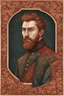 Placeholder: man, medieval, fighter, russian, croocked nose, czar, rich, simple clothes, short messy hair, thick beard, oligarch, brocade coat with fur, brocade clothes, pencil drawing,red hair, muscles, background frame, 20 years old, medival leather bootsspitz, gewand aus seide