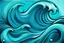 Placeholder: a background of a fun stylized waves with smooth black linework, blue teal tones, surf culture, kawaii cute