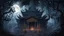 Placeholder: A digital painting with intricate patterns and textures depicting smoke climbing a temple of dark vines, where shadows dance in the moonlight