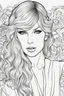 Placeholder: coloring pages of taylor swift for adults, Designs Black and white, No Shading