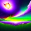 Placeholder: a beautiful clear sky violently exploding and raining dirty colors of purple, green, and brown, surreal, dreamlike